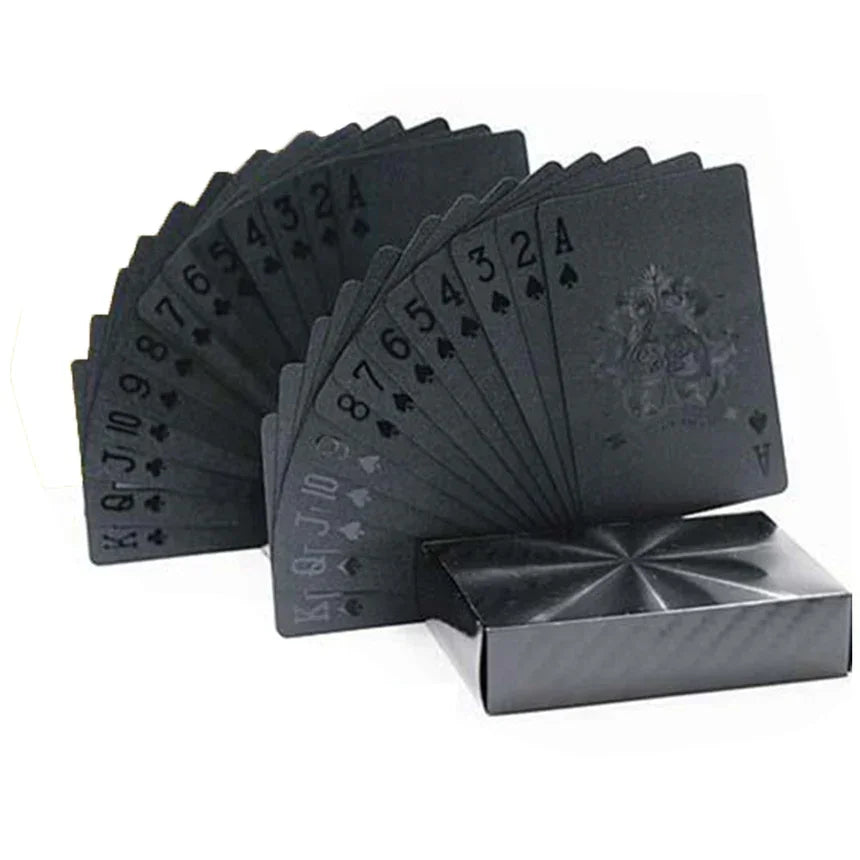 100% plastic speelkaarten met zwart diamond patroon - waterdicht en slijtvast kaartspel voor poker, bridge en meer