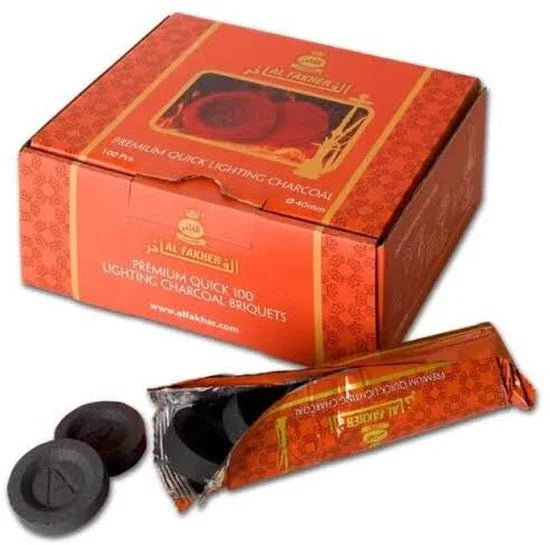 Al Fakher aanmaak kolen 40mm doos - shisha easy light waterpijp kolen