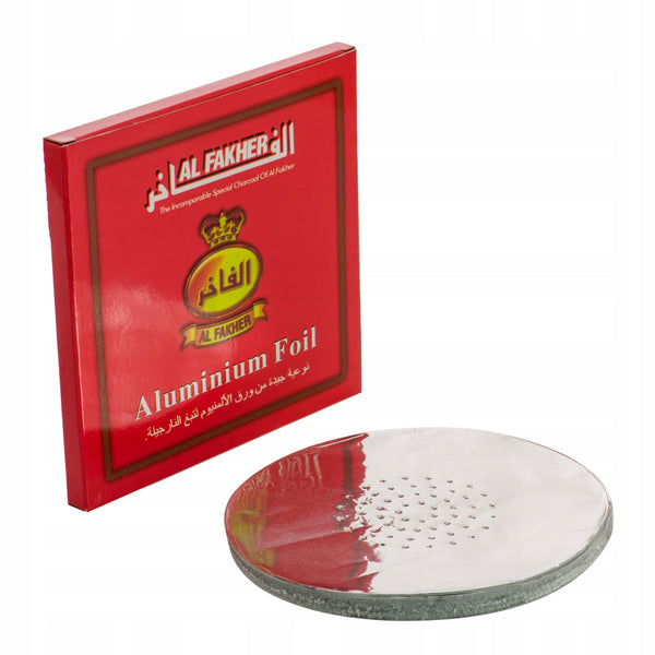 Al Fakher voorgeprikte aluminiumfolie voor waterpijp, verpakking van 50 stuks, extra dik aluminium voor shisha