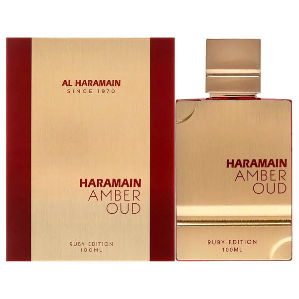Al Haramain Amber Oud Ruby Edition eau de parfum - warm amber en rokerige oud in een luxe fles