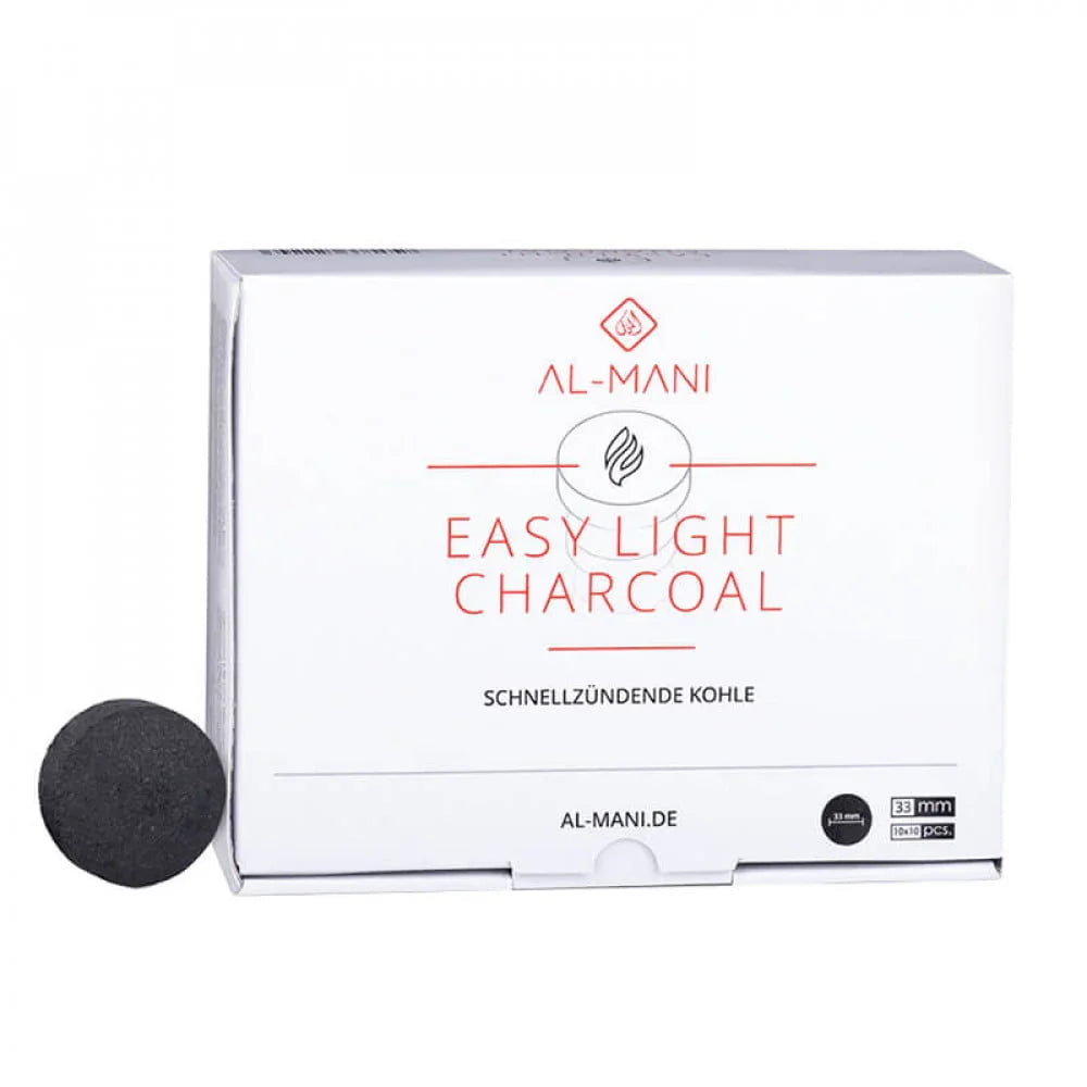 Al Mani Easy Light waterpijp kolen 33mm - doos met 100 stuks aanmaakkolen voor shisha