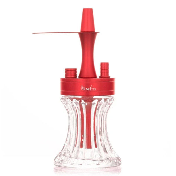Aladin 2 Go Alu rood complete mini shisha set met draagtas
