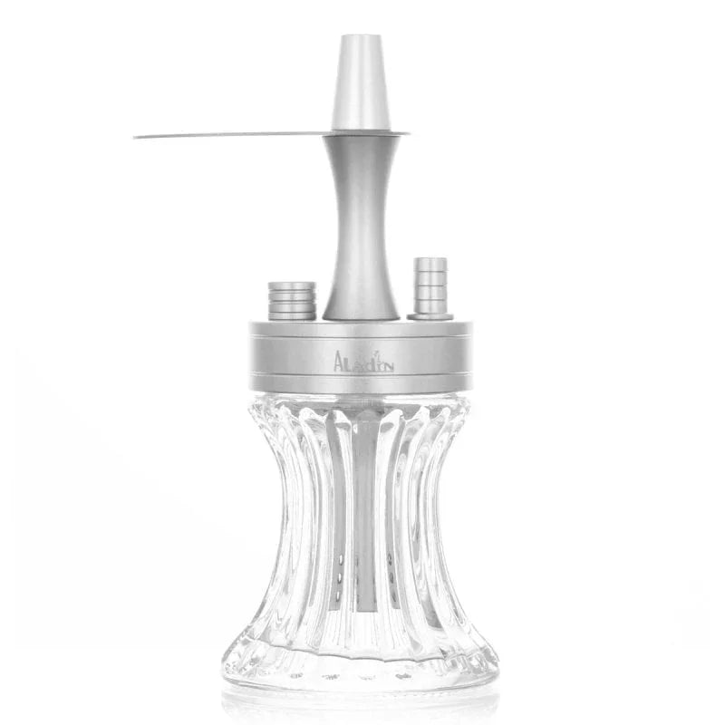 Aladin 2 Go Alu Zilver complete set met zwarte draagtas en glazen vaas