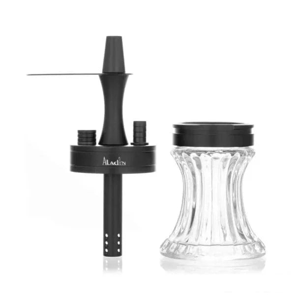 Aladin 2Go mini waterpijp van 23 cm - kleine shisha met diffuser en handgeblazen vaas