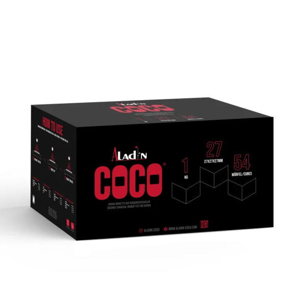 Aladin Coco 27 mm natuurkolen 1 kg kokos shisha kolen voor de waterpijp
