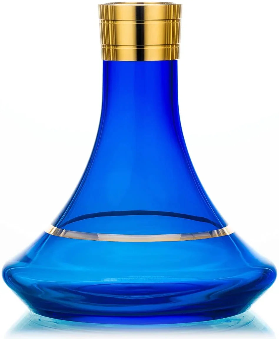 Aladin MVP 360 Limited Edition Gold - blauwe glazen waterpijp vaas met kliksluiting