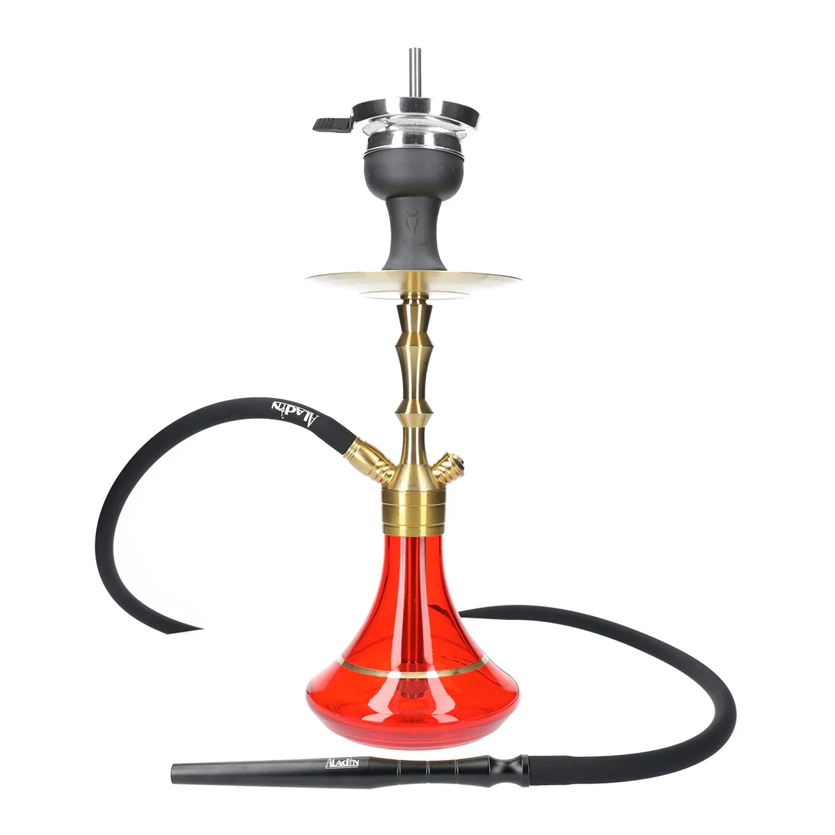 Aladin MVP 360 Limited Edition Gold rood - shisha met gouden rookzuil en rode vaas
