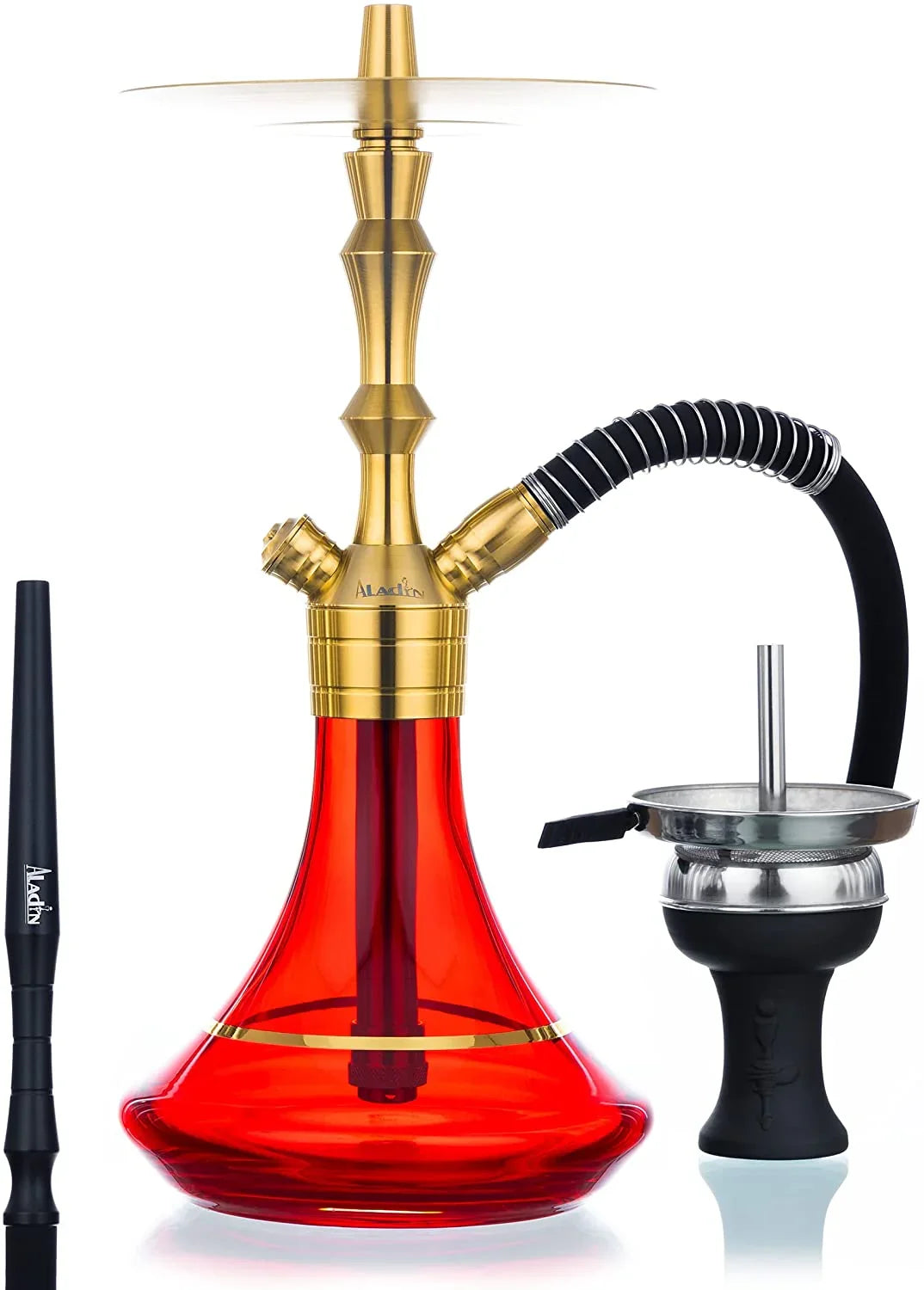 Aladin MVP 360 Limited Edition Gold rood - volledige waterpijp set vooraanzicht