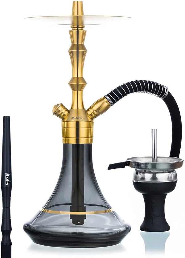 Aladin MVP 360 Limited Edition Gold Zwart waterpijp - volledig overzicht van de complete shisha set