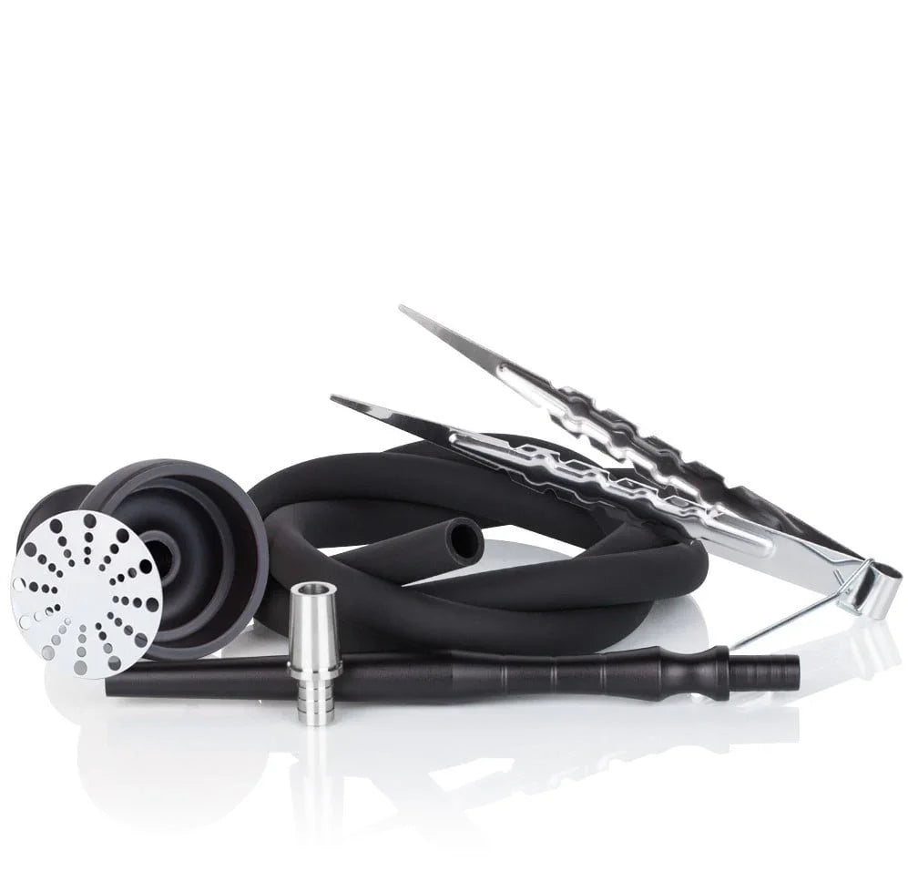 Aladin MVP 360 Shiny Clear shisha complete set met siliconen slang en tabakskop onderdelen