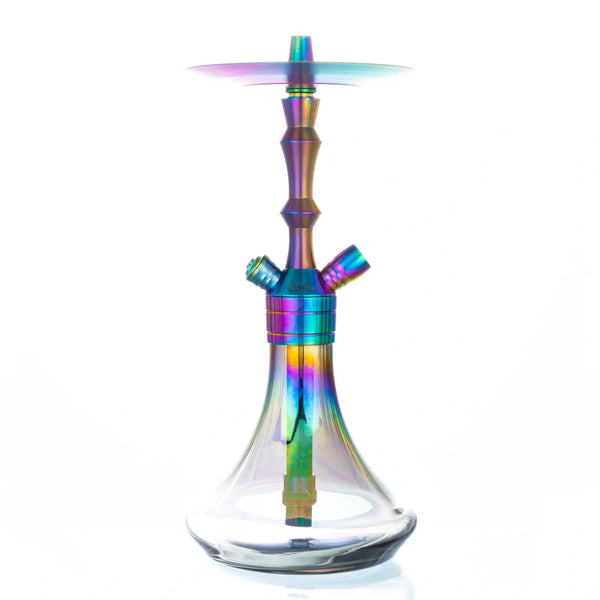 Aladin WEP 360 Rainbow Green waterpijp van 36 cm met groene metallic afwerking en roestvrij stalen frame