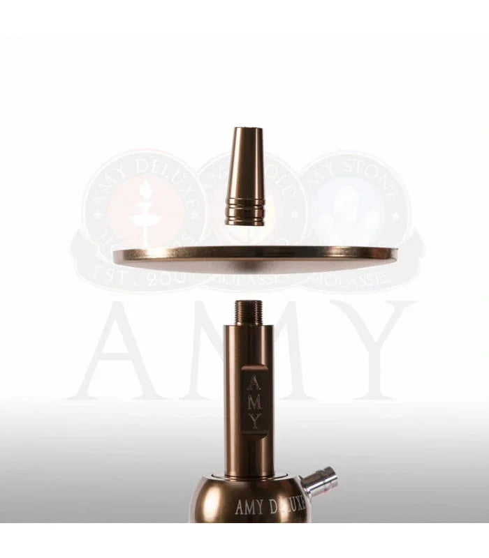 Aluminium rookkolom van de Amy Deluxe 116.03 shisha met bladgouden accenten