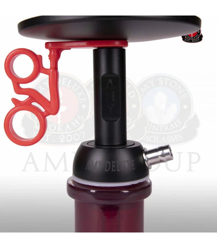 Aluminium rookkolom van de Amy Deluxe 116.03 waterpijp zwart - detail