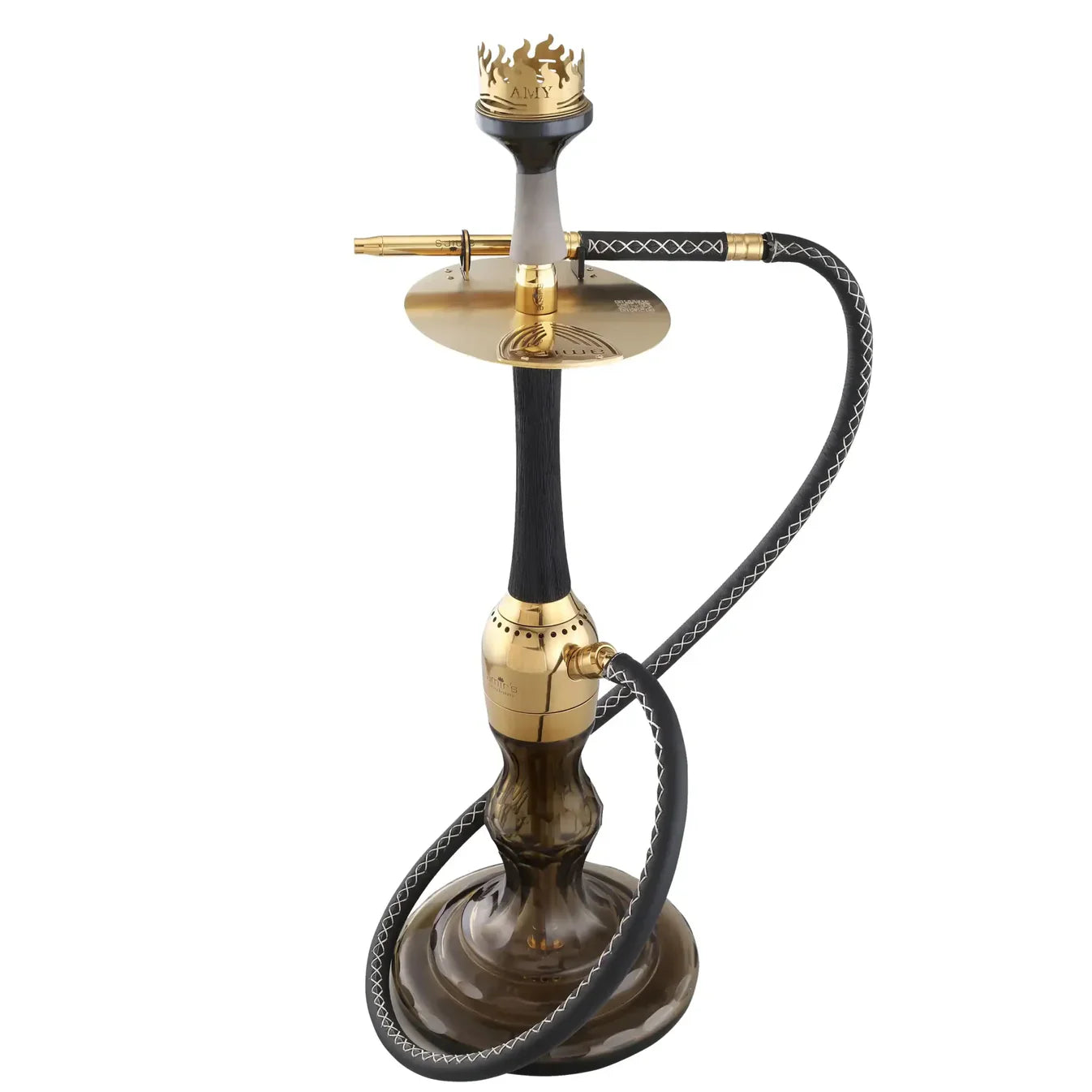 Amir's INDI V3.0 handgemaakte shisha van Amy Deluxe met roestvrij stalen pijp, glazen vaas en luxe leer of Hawaiian Mango hout buitenafwerking