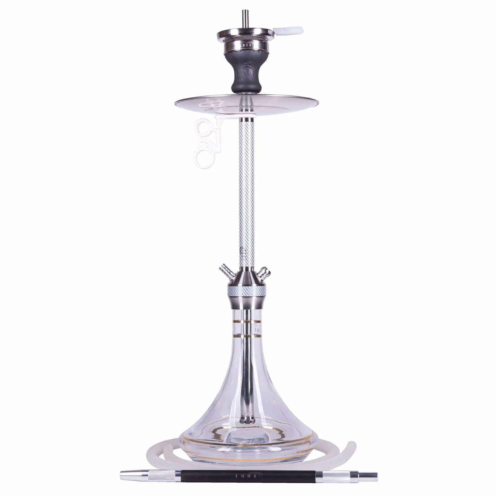 Amy Deluxe 003.02 Luna waterpijp transparant - complete shisha set van 62 cm
