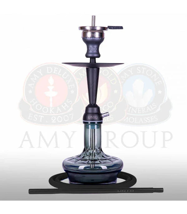 Amy Deluxe 005.02 Unio waterpijp compleet - shisha set met glazen vaas en aluminium rookkolom