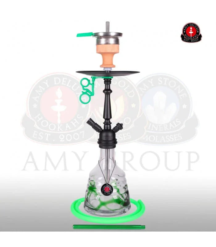 Amy Deluxe 026 Little Princess shisha in groen - complete waterpijp set inclusief tabakskop en kolentang