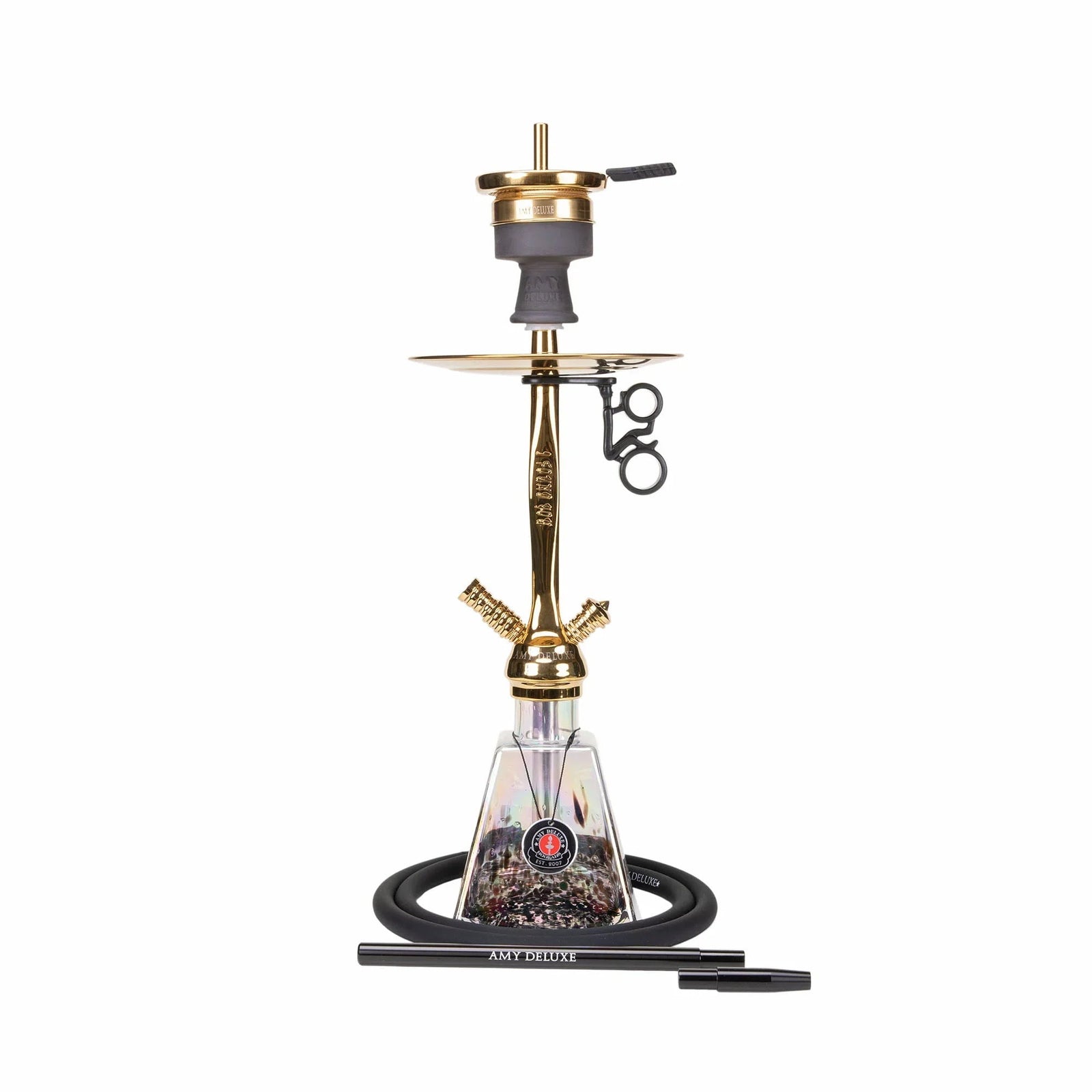 Amy Deluxe 038 I Need You gouden waterpijp in het zwart - complete shisha set 43 cm
