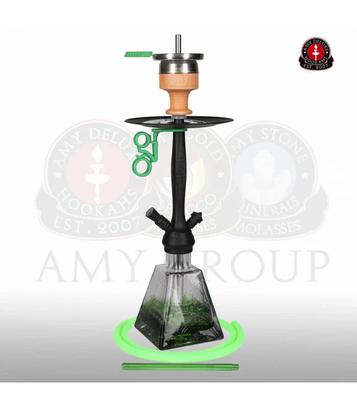Amy Deluxe 038 I Need You shisha in groen - complete waterpijp set met glazen vaas