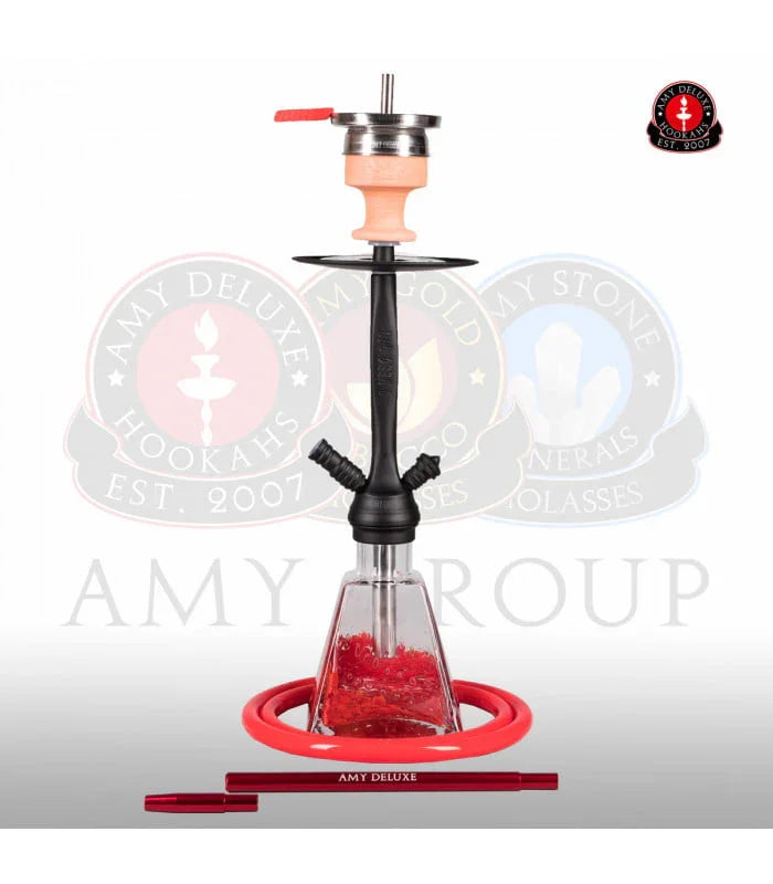 Amy Deluxe 038 I Need You shisha set in rood - waterpijp met siliconenslang en mondstuk