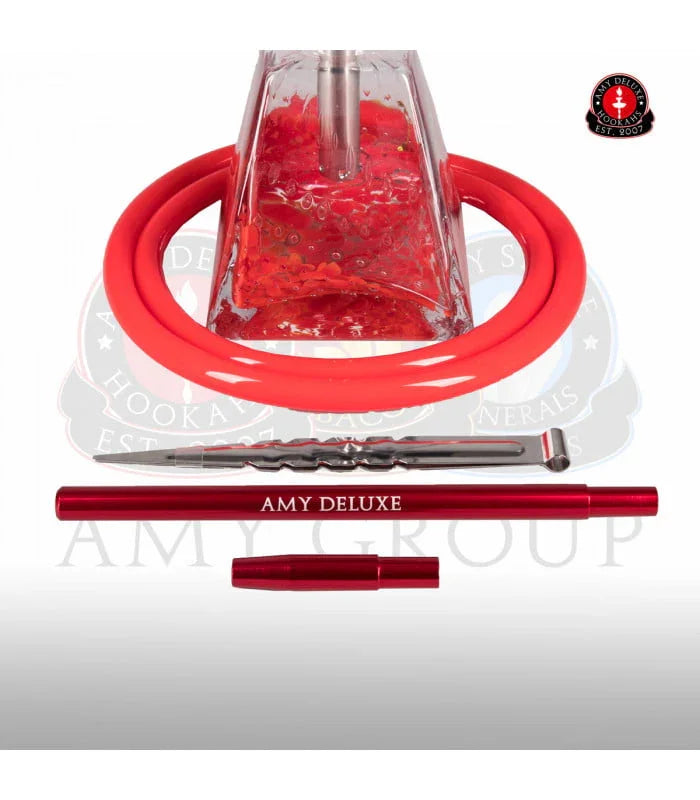 Amy Deluxe 038 wasbare waterpijp slang en aluminium shisha mondstuk detail