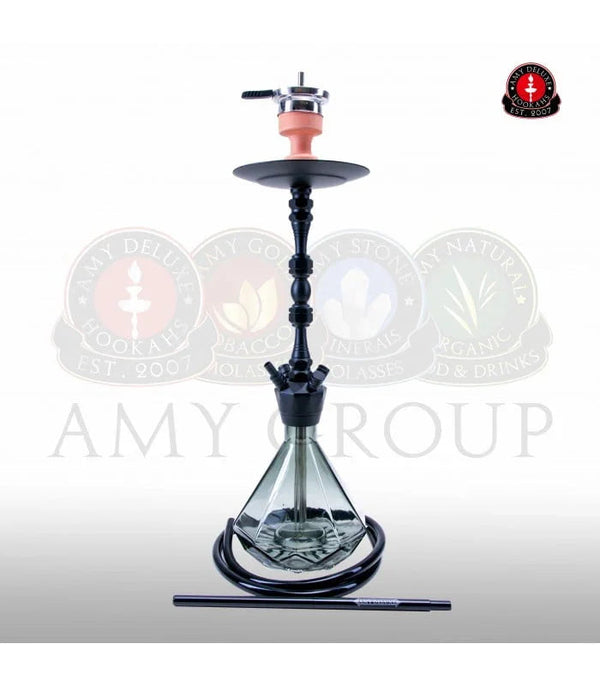 Amy Deluxe 063 Alu Diamond waterpijp van 81 cm met ruitvormige glazen vaas en aluminium rookkolom