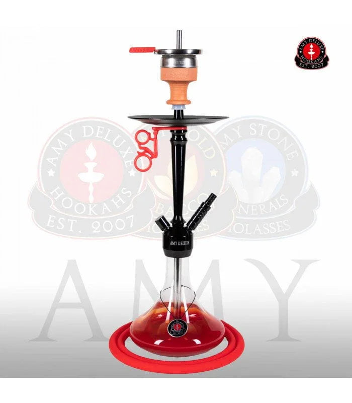 Amy Deluxe 066.02 Alu S shisha vaas rood - zijaanzicht