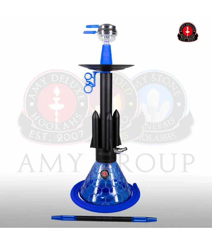 Amy Deluxe 067.01 Rocket shisha in zwart - aluminium rookkolom met diffuser