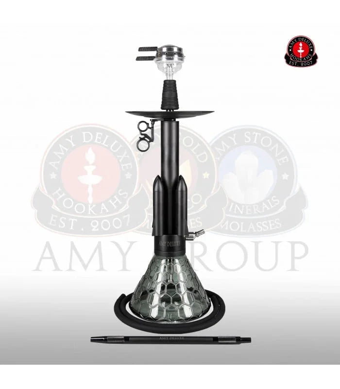 Amy Deluxe 067.01 Rocket waterpijp vaas in zwart - zijaanzicht