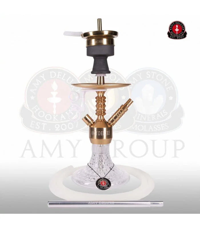 Amy Deluxe 072.03 Antique Berry Mini Goud Transparant - glazen vaas met kristalachtig patroon