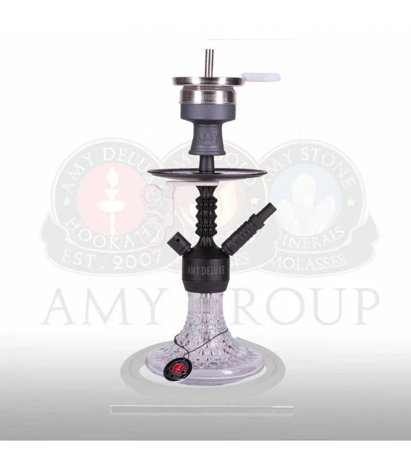 Amy Deluxe 072.03 Antique Berry Mini waterpijp in transparante uitvoering, vooraanzicht