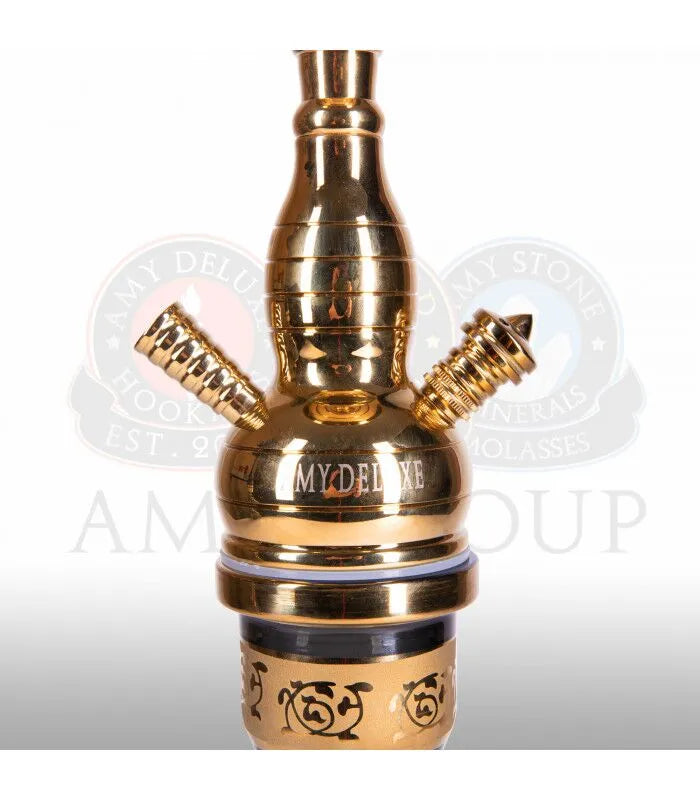 Amy Deluxe 091.01 Goud shisha met steekverbinding, diffuser en hot screen tabakskop