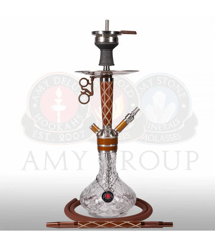 Amy Deluxe 102.02 Little X-Ray waterpijp in paars met rookkolom detail