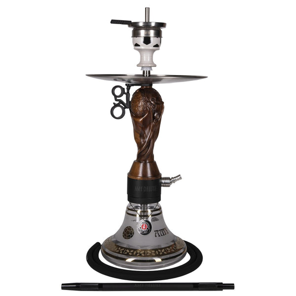 Amy Deluxe 104.01 WK Special Victory waterpijp met houten rookkolom en glazen vaas, 42 cm shisha compleet