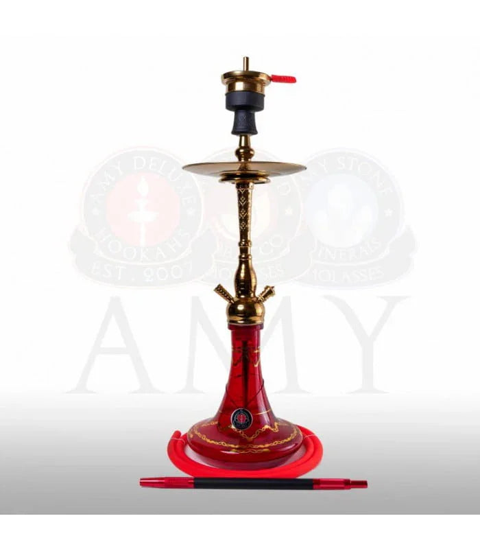 Amy Deluxe 118.01 Jamilah shisha in rood - complete waterpijp set met siliconen slang en hotscreen