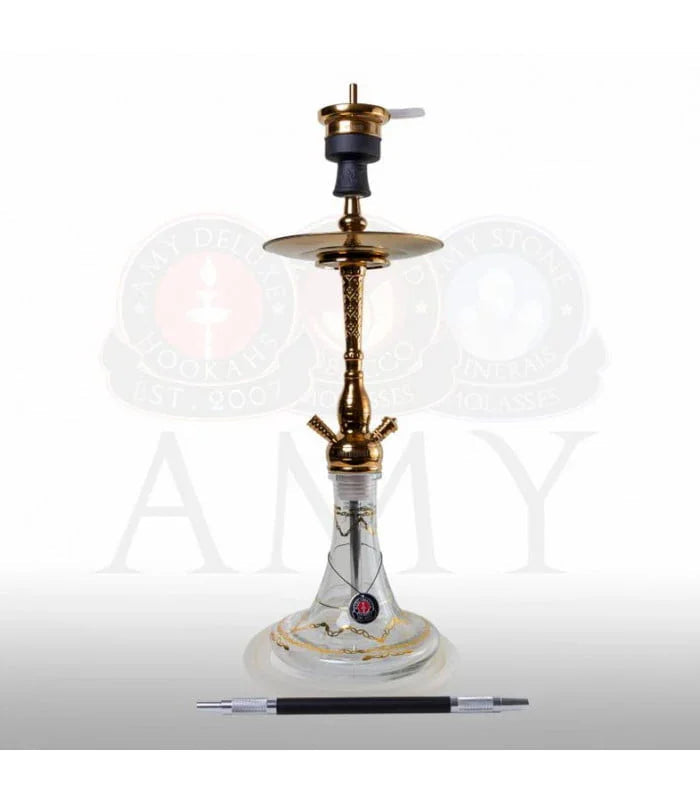 Amy Deluxe 118.01 Jamilah transparante waterpijp - 76 cm shisha met doorzichtige handgemaakte glazen vaas