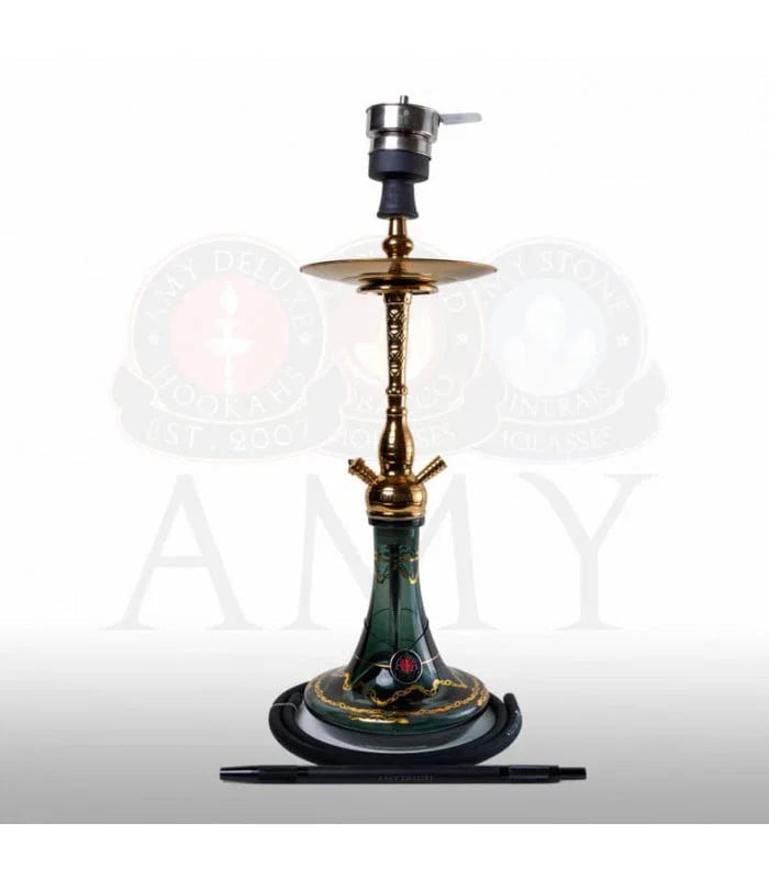 Amy Deluxe 118.01 Jamilah waterpijp in zwart - strakke shisha met aluminium mondstuk en tabakskop