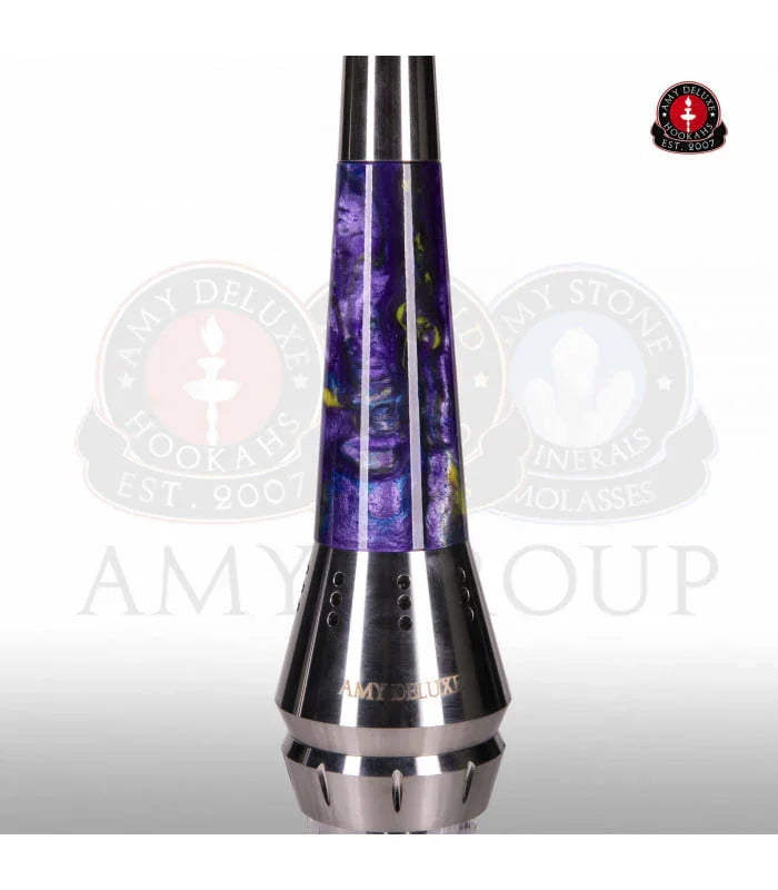Amy Deluxe 1200 Galactic Steel S paarse kolom shisha waterpijp