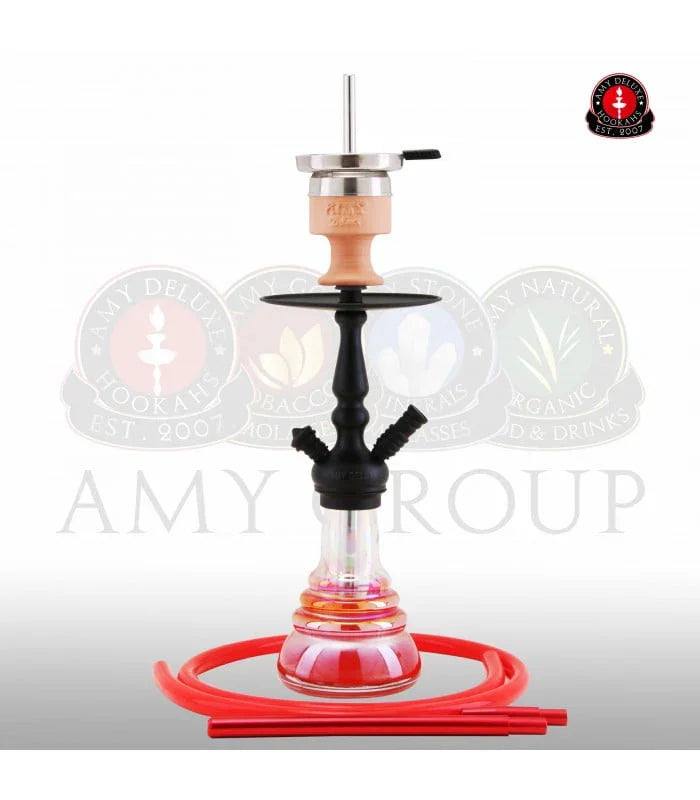 Amy Deluxe 340 Little Zuri shisha rood - stijlvolle compacte waterpijp met Hot Screen tabakskop