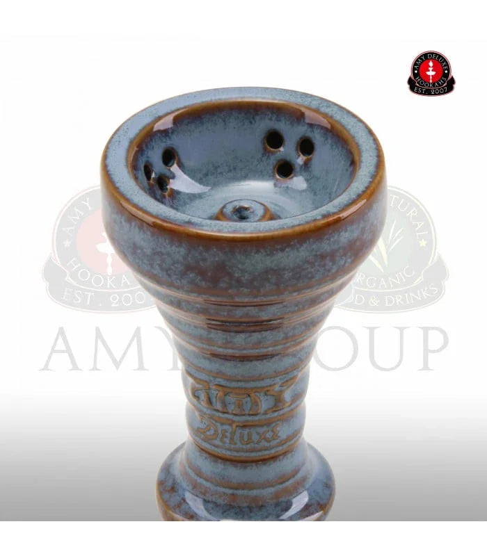 Amy Deluxe AM-C018 geglazuurde klei waterpijp tabakskop blauw - vooraanzicht