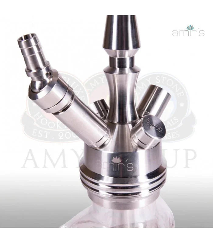 Amy Deluxe Amir's 300R 3D Skull shisha slang ingang en aansluiting detail