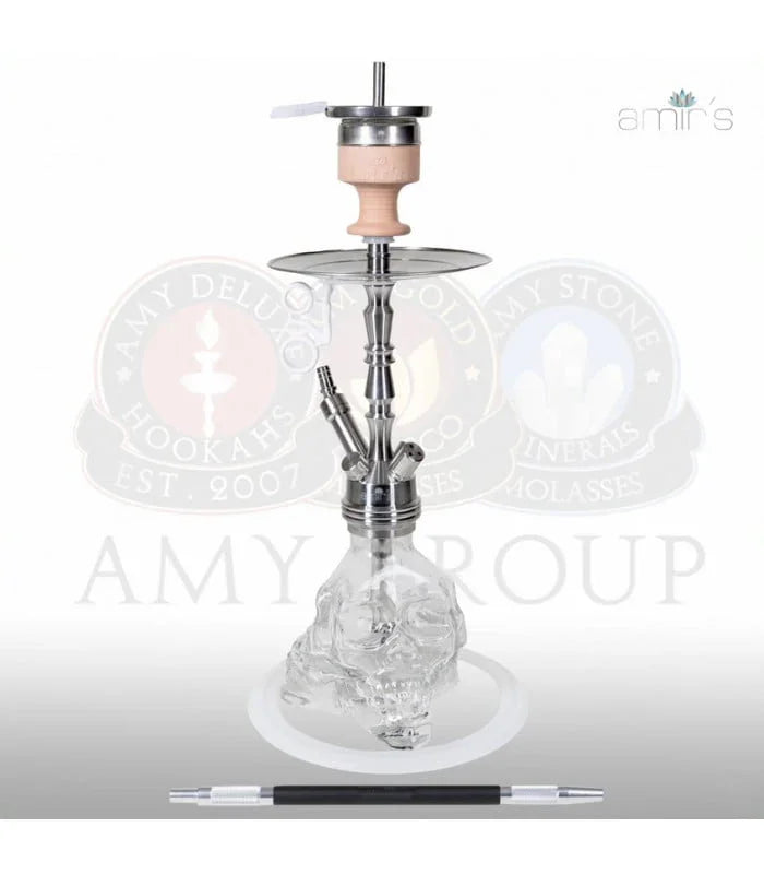 Amy Deluxe Amir's 300R 3D Skull shisha volledig opgebouwd - zijaanzicht