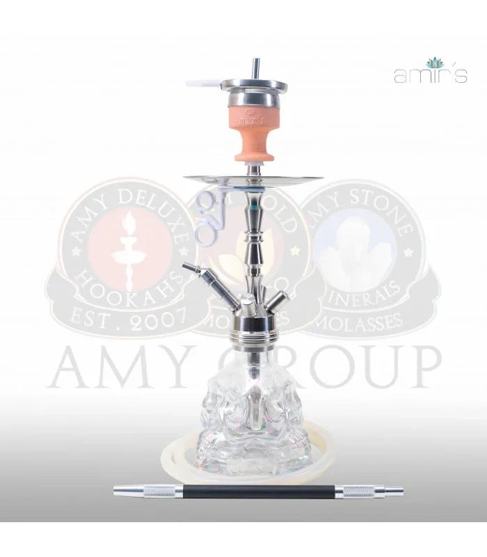 Amy Deluxe Amir's 300R 3D Skull waterpijp compleet - schedel shisha van roestvrij staal