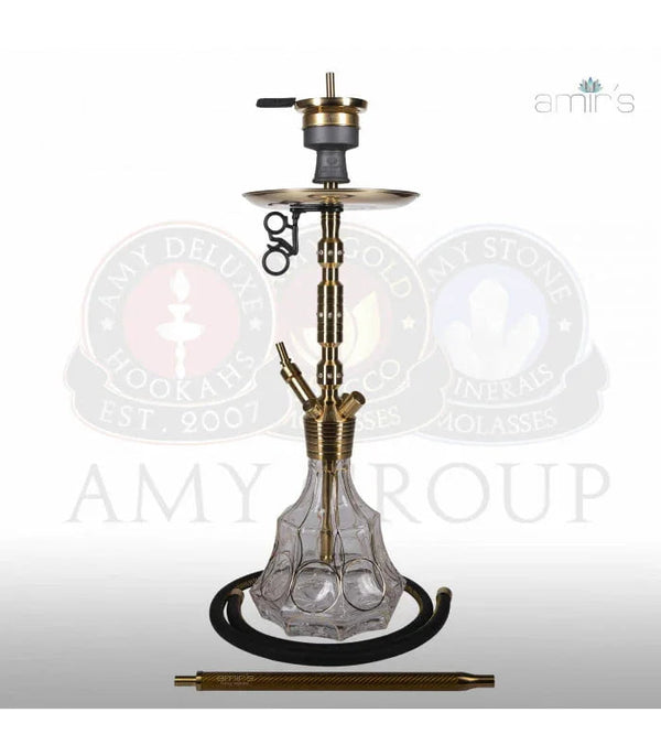 Amy Deluxe Amir's Luxury 901 Karat X Goud waterpijp volledig beeld - goudkleurige shisha 80 cm