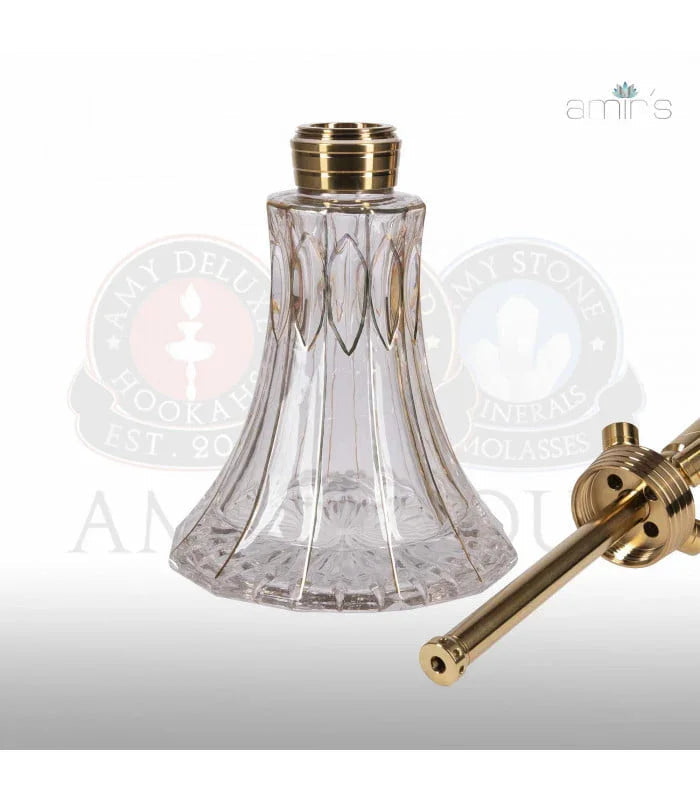 Amy Deluxe Amirs Luxury 801 Karat Y Goud shisha vaas met gouden afwerking detail