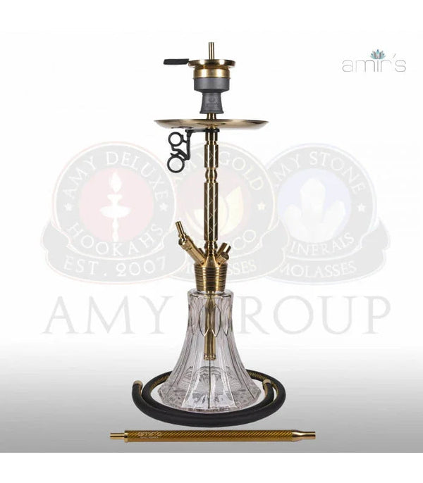 Amy Deluxe Amirs Luxury 801 Karat Y Goud waterpijp goud vooraanzicht 80 cm roestvrij staal