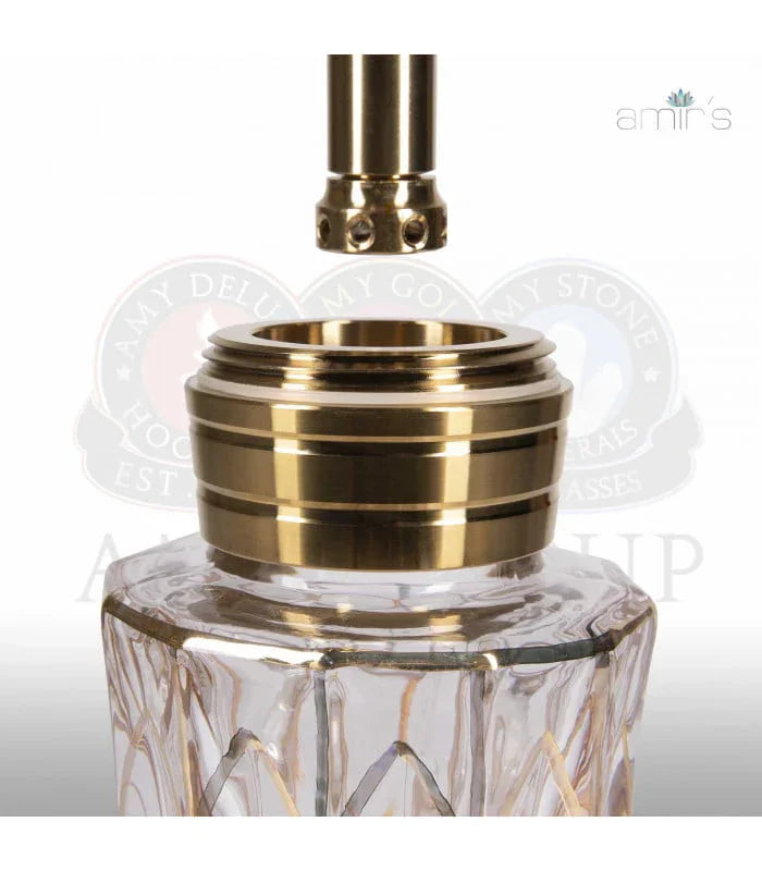 Amy Deluxe Amirs Luxury 801 Karat Y Goud waterpijp vaas close-up goud