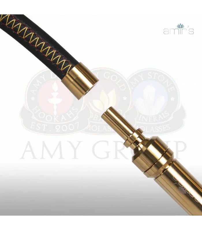 Amy Deluxe Amirs Luxury 801 slangaansluiting met vier poorten gouden waterpijp