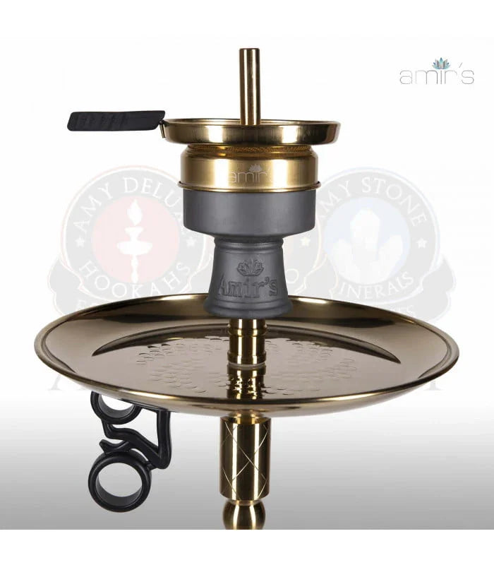 Amy Deluxe Amirs Luxury 801 stenen waterpijp tabakskop met gouden heetscherm