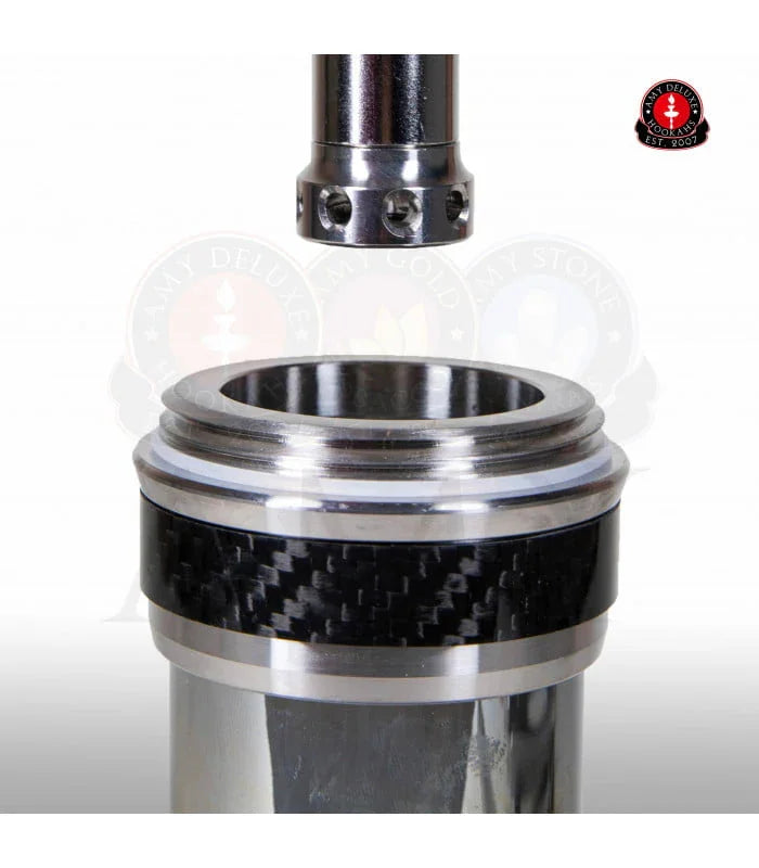 Amy Deluxe Carbonica Force R shisha kleur rood - volledig zijaanzicht